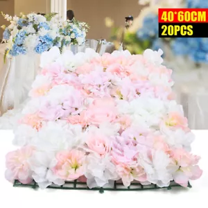 20PCS Wedding Artificial Flower Wall Silk Floral Wall Background Decoration - Picture 1 of 11
