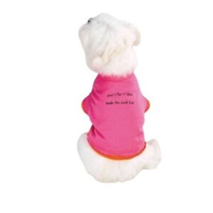 Casual Canine Pink Humor Does This T-Shirt Make Me Look Fat Graphic Tee NWT XS 