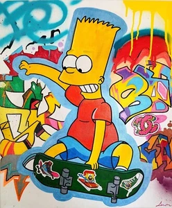 Tableau Street Art sur toile "Street Bart" de l'artiste CaronArt - Photo 1/9