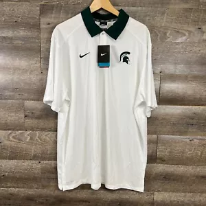 MSU Michigan State Spartan Men's Nike Dri-Fit Elite Coach SS Polo Size 2XL NWT - Picture 1 of 12