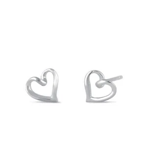 Orecchini Cuore Amore Eterno Amicizia Zirconia Chiara d'Argento Sterling 925 - Foto 1 di 6