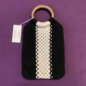 Curateur Laude The Label GABBY Black and White Mini Macramé Bag NWT - Picture 1 of 7