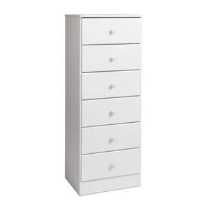Prepac Chest Of Drawers 52"x20"x16" 6-Drawer Modern White Composite Heavy Duty - Picture 1 of 6