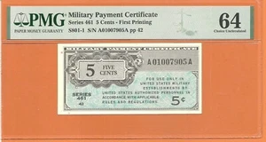 MPC 461 Five Cent PMG 64 First Printing - Picture 1 of 4