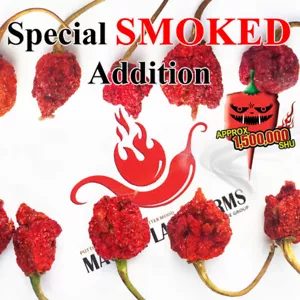 Carolina Reaper Whole Pods SMOKED | World's Hottest Chili Pepper (6 sizes) - Picture 1 of 4