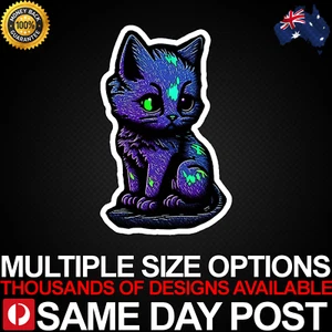 Kitten Purple Blacklight Vinyl Car Sticker Decal Cheap Pet Cat Animals Laptop - Bild 1 von 3