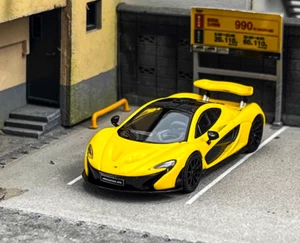 ED LCD 1:64 Amarillo Mclaren P1 Carreras Modelo Deportivo Diecast Coche Coleccionable - Imagen 1 de 16