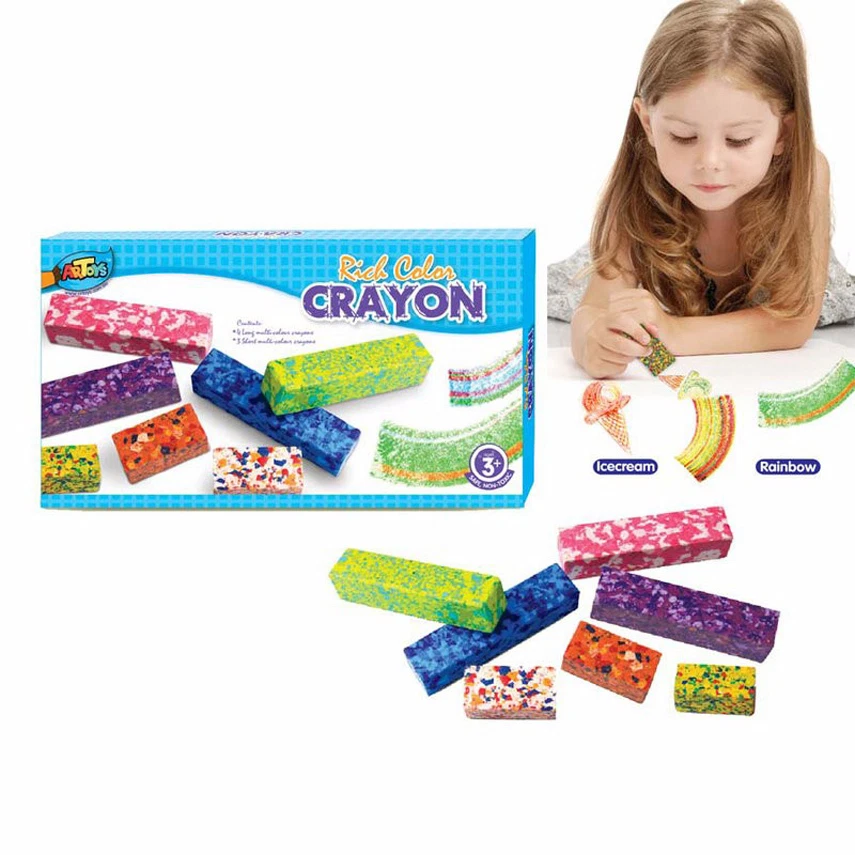 Crayons, 7 Multicolor Short&Long Set, Colorful Textured Effect Creation for Kid - image 1 of 1