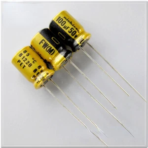 Nichicon FW Serie 100uF/50V Elektrolytkondensator für Audio 50V/100uF - Bild 1 von 4
