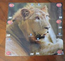 PUZZLE OF 6 BRASIL TELEMAR LION PHONECARDS   NO VALUE COLLECTORS ITEM 