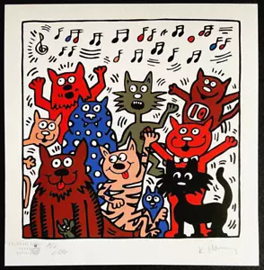Keith Haring Lithograph COA Signed Pen [Takashi Murakami, Yayoi Kusama) - Picture 1 of 12