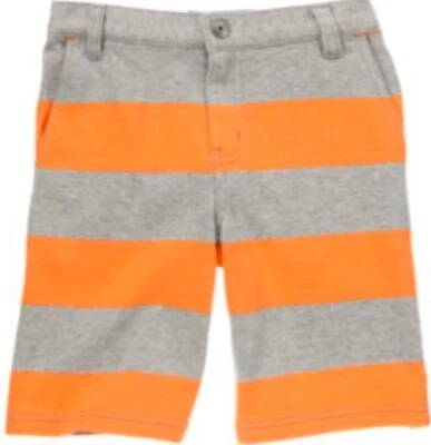 NUEVO CON ETIQUETAS Niños 4 Gymboree 'ROCK THE WAVE' Algodón Jersey Gris/Naranja PANTALONES CORTOS Cremallera a Presión Foto 1 de 2