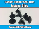 10x CLIPS FOR MAZDA HOOD SEAL TRIM RETAINER BLACK PLASTIC Ub3956741