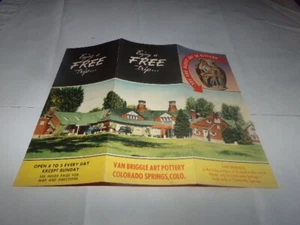 Vintage Van Briggle Art Pottery Colorado Springs Advertisement Brochure w Map - Picture 1 of 7