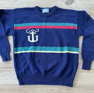 Vintage Lord Jeff maritim Rundhalsausschnitt Pullover Oberteil des Dock blau Herren Large - Bild 1 von 3