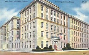 New Post Office & Federal Building Dallas Texas Postcard - Picture 1 of 2