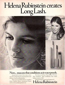 1973 De colección estampado anuncio moda Helena Rubinstein pestañas largas St. Thomas wal - Imagen 1 de 2