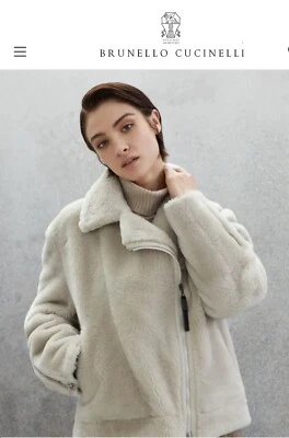 Brunello Cucinelli Biker Moto Shearling Fur Jacket - Imagem 1 de 4