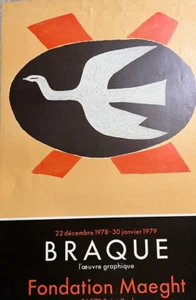 Vintage Poster Georges Braque Exhibition, L'Oeuvre Graphique 1979 - Picture 1 of 8