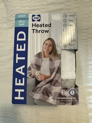 Manta eléctrica térmica SEALY gris a cuadros 50x62 FRANELA SEDOSA 6 ajustes Foto 1 de 4