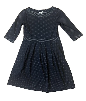 Max Studio Black White Retro Polka Dot Dress Women S Black White Textured A-Line - Image 1 of 4