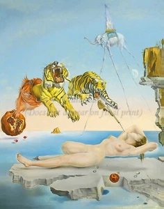SALVADOR DALI Surrealism Art Poster or Canvas Print "Dream Caused by the Flight" - Picture 1 of 1