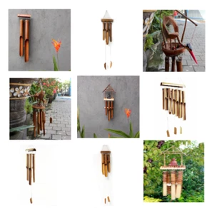 Bamboo Windchime Natural finish LargeTube Handmade Garden Home Mobile Ornament - Picture 1 of 13