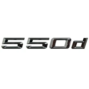 Plata Cromo 550d Coche Número Letra Plana Bota Trasera Bota Insignia Emblema para BMW - Imagen 1 de 1