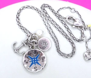 Brighton Anchor Bay Compass Charm Necklace New $60 Jewelry - Picture 1 of 7