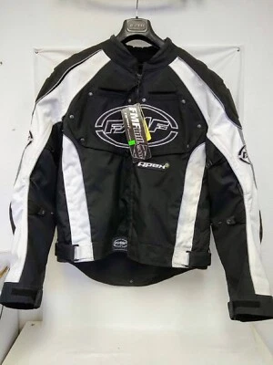 FMF Racing Apex Textile Motorcycle Sport Street Jacket Black White Men's Large Foto 1 de 4