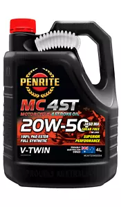 Penrite MC-4ST V Twin 20W-50 100% Pao & Ester 4L - MC4VT20W50004 - Picture 1 of 2