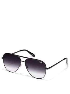 Quay Australia High Key Mini Sunglasses Black Fade Lenses Metal Arms with Case - Picture 1 of 8