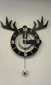 Wall Clock Decorative Deer Modern Wall Clocks with Pendulum - Picture 1 of 6
