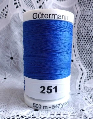 NEW 1 bright Blue GUTERMANN 100% polyester Sew-All thread 547 yards Spool - Image 1 of 2