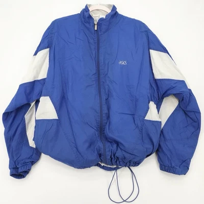 Vintage Asics Blue and White Windbreaker Jacket XL - Image 1 of 4