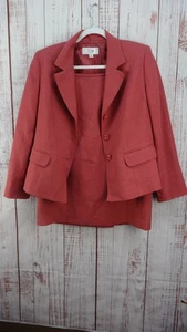 Le Suit 2 Piece Skirt Suit Set Blazer Womens 12P Pink Career Formal - Picture 1 of 11