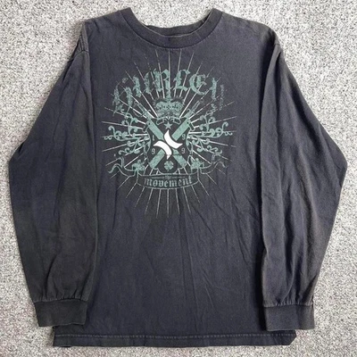 vintage y2k hurley size medium long sleeve cyber grunge cyber surf t-shirt - Image 1 of 4