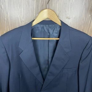 Hickey Freeman Sport Coat Mens 46L Slim Blue Black Striped 100% Wool USA Made - Picture 1 of 16