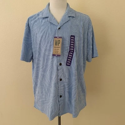 Weatherproof Men Classic Blue Button Front Terry Coat Shirt Size XXL - NWT - Image 1 of 4