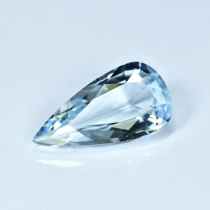 0.60Ct Pear_Very good Lustrous Unheated Blue Aquamarine Gemstone - Picture 1 of 1