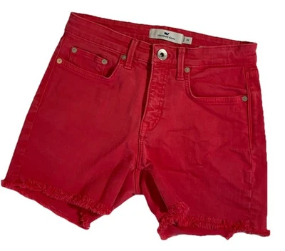 Pantalones cortos de jean rojos para mujer Vineyard Vines talla 25 dobladillo deshilachado 92 % algodón (F9) Foto 1 de 4