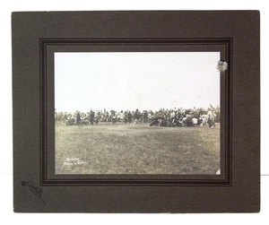 1908 CARD MOUNT PHOTO OF STANDING ROCK SIOUX INDIANS DANCE CEREMONY By FISKE - Picture 1 of 6