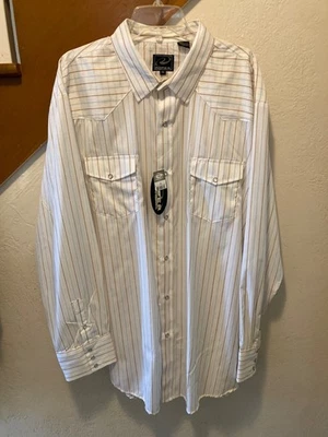 NWT - ROPER Men’s LS Pearl Snap Striped Western Square Dance Formal Shirt - 3XL - Image 1 of 4