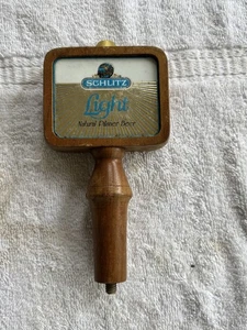 Rubinetto birra usato vintage Schlitz Light naturale Pilsner manico legno birra - Foto 1 di 13