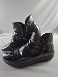 Fitflop Womens Supermod Patent Leather Ankle Boot II Shoes, Inky Blue Uk5 GC - Picture 1 of 15