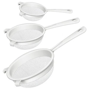 3 Pcs Plastic Nylon Mesh Strainer Colander with Handle Double Ear Fine Food M... - Picture 1 of 7