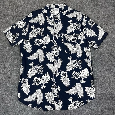 Peanuts Snoopy Hawaiian Shirt Mens XL Blue Tropical Short Sleeve Button Joe Cool - Image 1 of 4