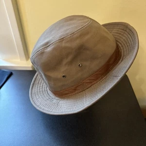 Dorfman Pacific Co. Cappello Uomo Extra Large Marrone Fatto a Mano 100% Cotone Outback - Foto 1 di 7