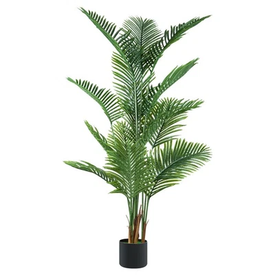 6FT Artificial Palm Tree IndoorTall Faux Tropical Areca Tree Lifelike Leaves - Image 1 of 4