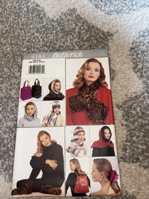 Unused Uncut Butterick Sewing Pattern 4184 One Size Scarf Hat Booties - Image 1 of 2